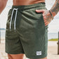 Nathan – gerippte, schmal geschnittene, bequeme shorts mit kordelzug und taschen - LOVEZOE