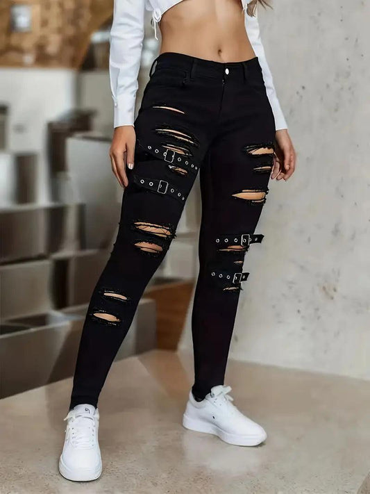 Hannah – stylische, zerrissene, schicke röhrenjeans - LOVEZOE