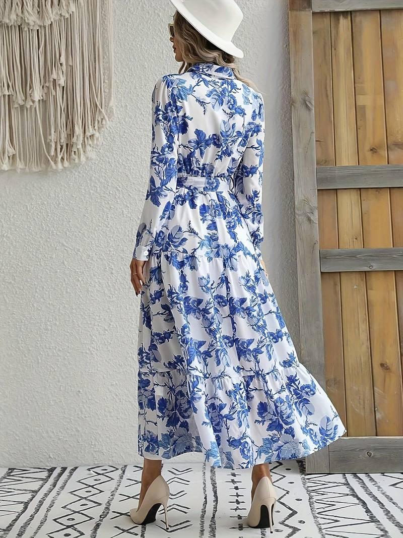 Lily – boho-urlaubs-midikleid mit langen armeln - LOVEZOE