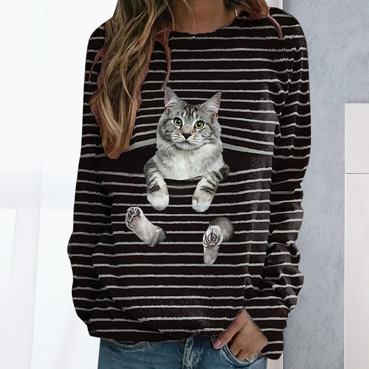 Katze gestreiftes Sweatshirt