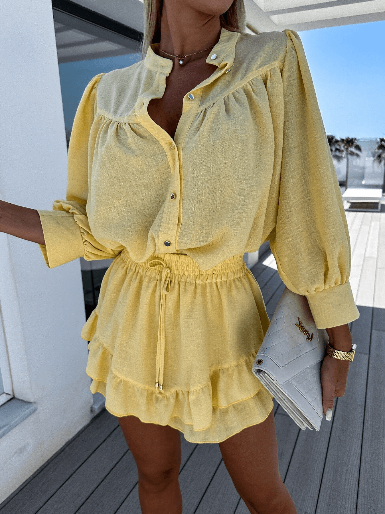 Lina Designer Leinen Beach Outfit - LOVEZOE