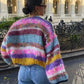 Emily – karierter cardigan mit regenbogenstreifen - LOVEZOE