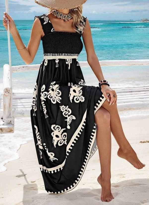 Ashley – ärmelloses maxikleid mit coolem print - LOVEZOE