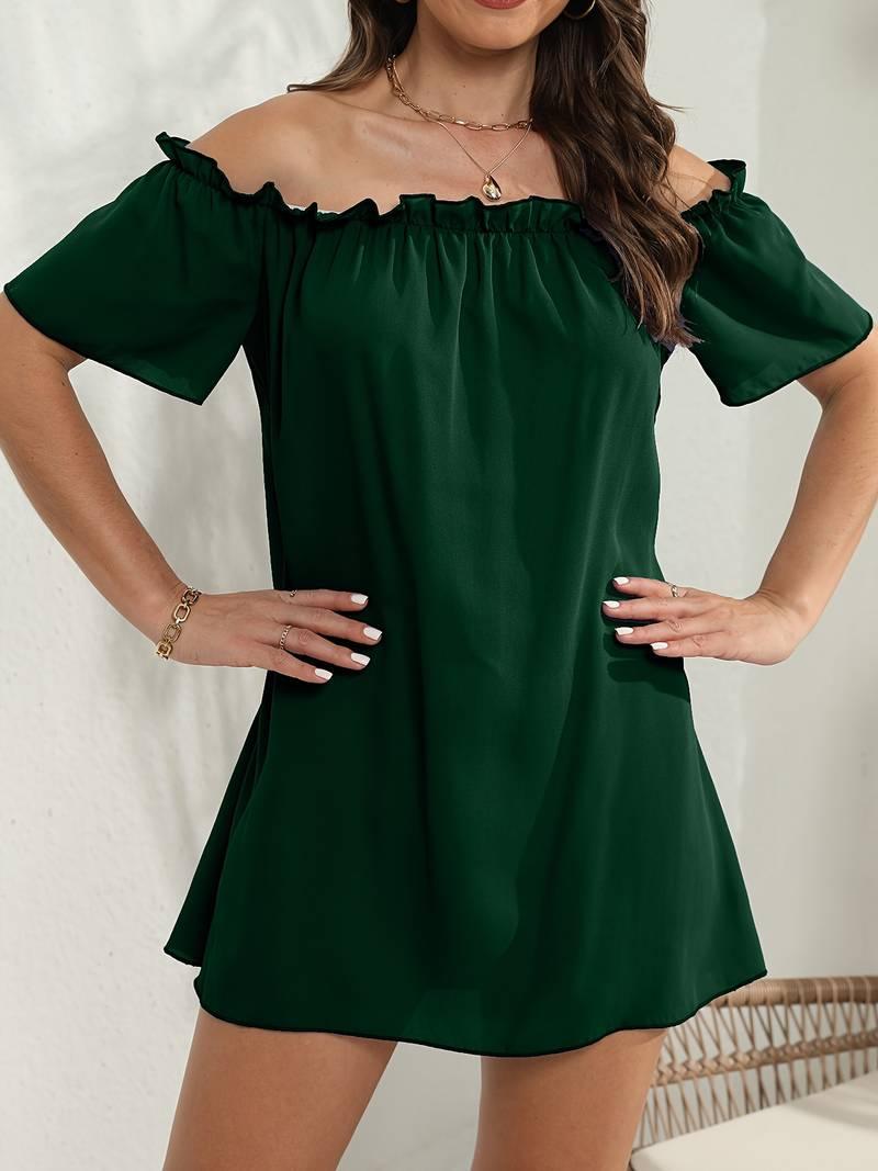 Amelia – schulterfreies sommerkleid mit kurzen armeln - LOVEZOE