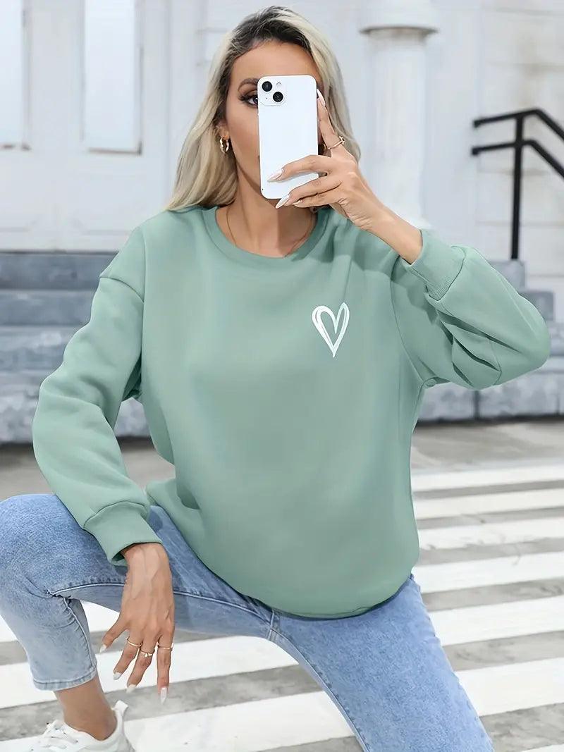 Jessica – stylischer pullover mit herzmuster - LOVEZOE