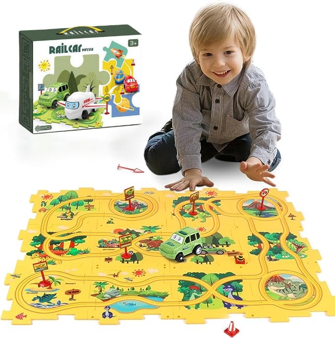 Puzzlespur-Auto-Spielset