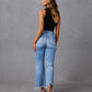 Super Stylische Damen High-Waist Jeans im lässigen Washed Look