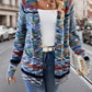 Zoe – strickjacke mit regenbogenstreifen und offener vorderseite - LOVEZOE