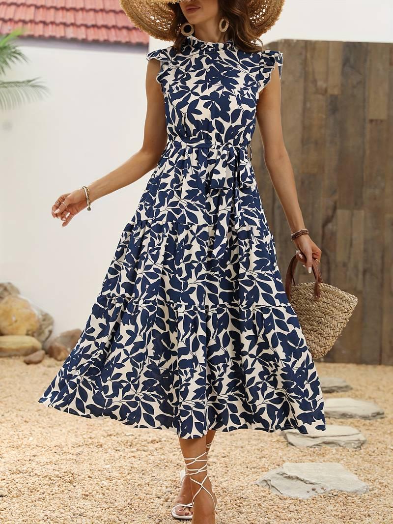 Aurora – elegantes kleid mit rüschenärmeln für frühling und sommer - LOVEZOE