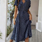 Chloe – a-linien-kleid mit polka-dot-print und v-ausschnitt - LOVEZOE