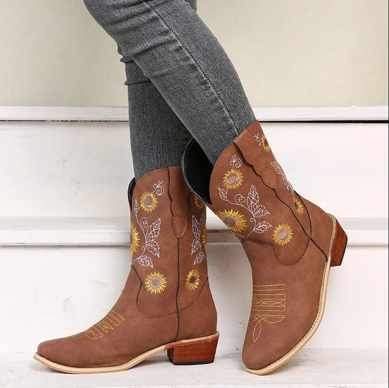 Kathy - Stylische Lederschuhe im Western Stil