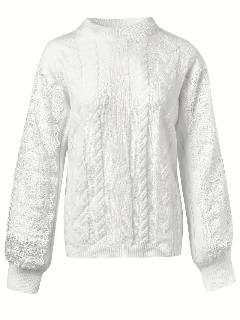 Victoria – stylischer spitzenpullover - LOVEZOE