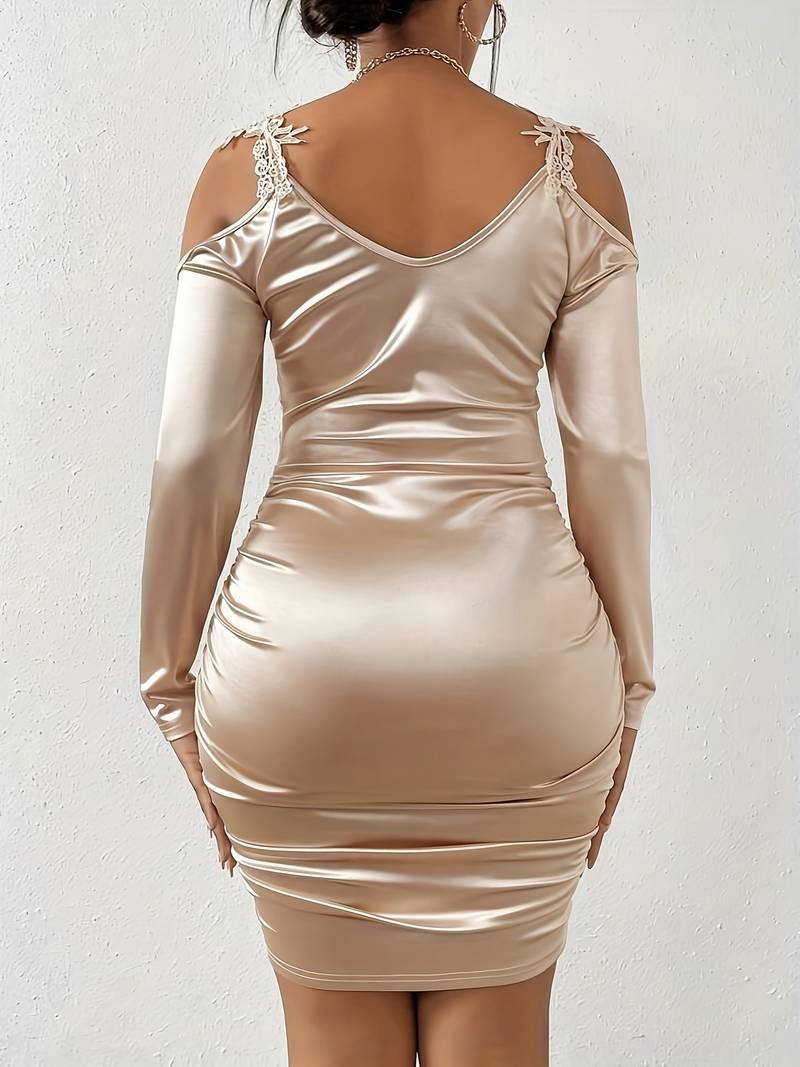 Lisa – elegantes schulterfreies rüschenkleid - LOVEZOE