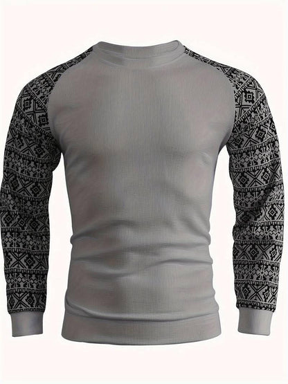 James – ethno-farbblock-langarmpullover für herren - LOVEZOE