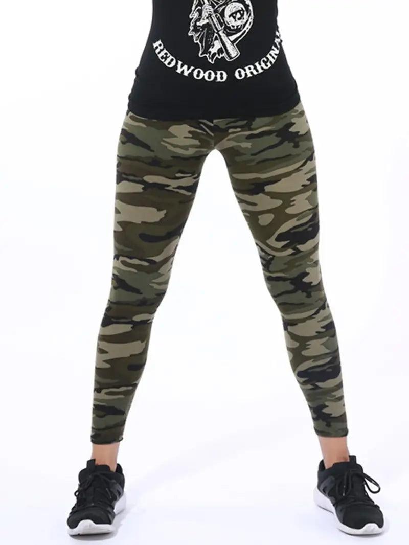 Aurora – lässige camouflage-leggings mit hoher taille - LOVEZOE