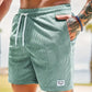 Nathan – gerippte, schmal geschnittene, bequeme shorts mit kordelzug und taschen - LOVEZOE