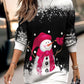 Kleid im Weihnachtsstil mit Schneemann-Print