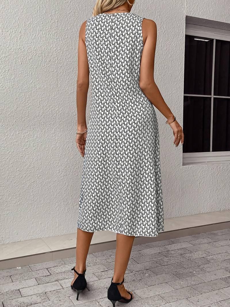 Zoe – ärmelloses boho-midikleid mit allover-print - LOVEZOE