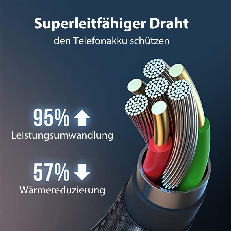 540 Grad drehbares 3 in 1 magnetisches Datenkabel