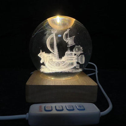 Crystal Ball Night Light Creative DIY Rechargeable Lighting Night Light