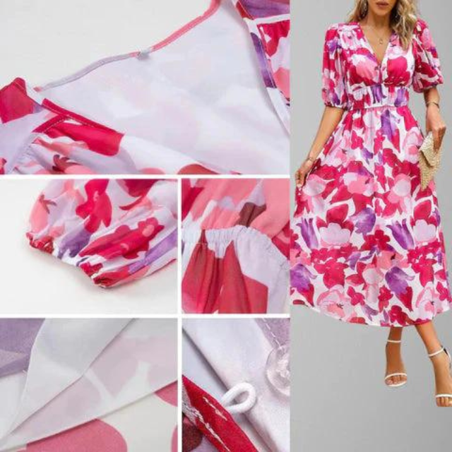 LEAH™ | SOMMERKLEID MIT V-AUSSCHNITT