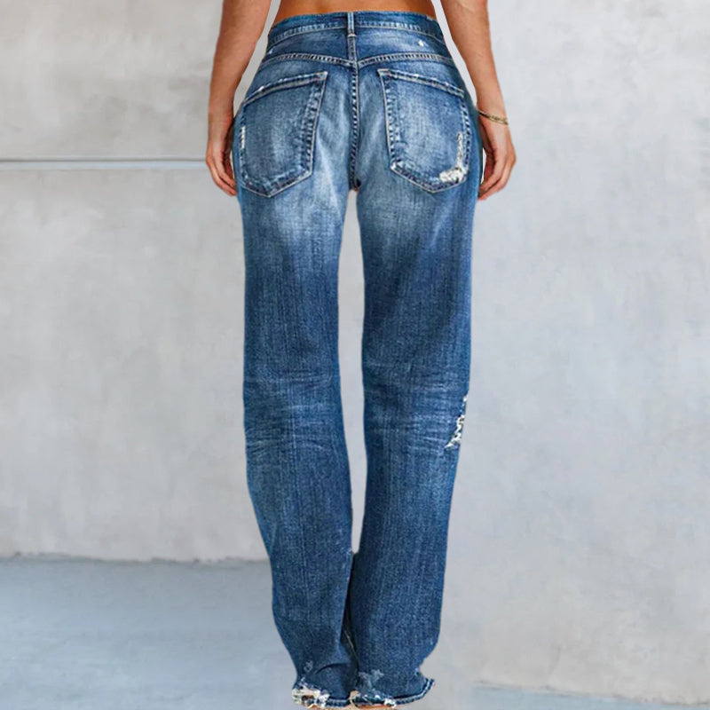 Waschbare Zerrissene Jeans