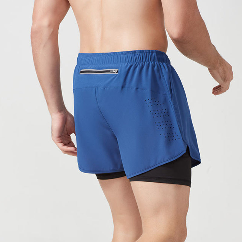 Atmungsaktive Doppelschicht-Sportshorts