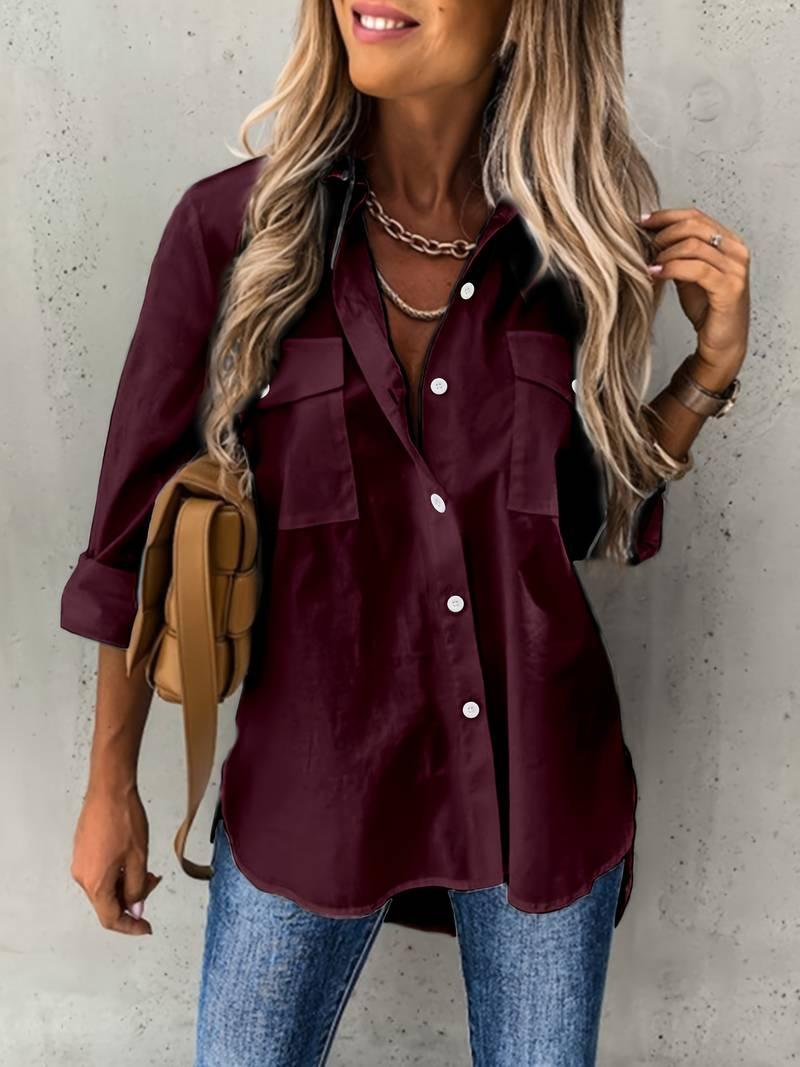 Lisa – langarmshirt mit knopfleiste vorne - LOVEZOE