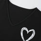 Charlotte – t-shirt mit herzdruck und v-ausschnitt