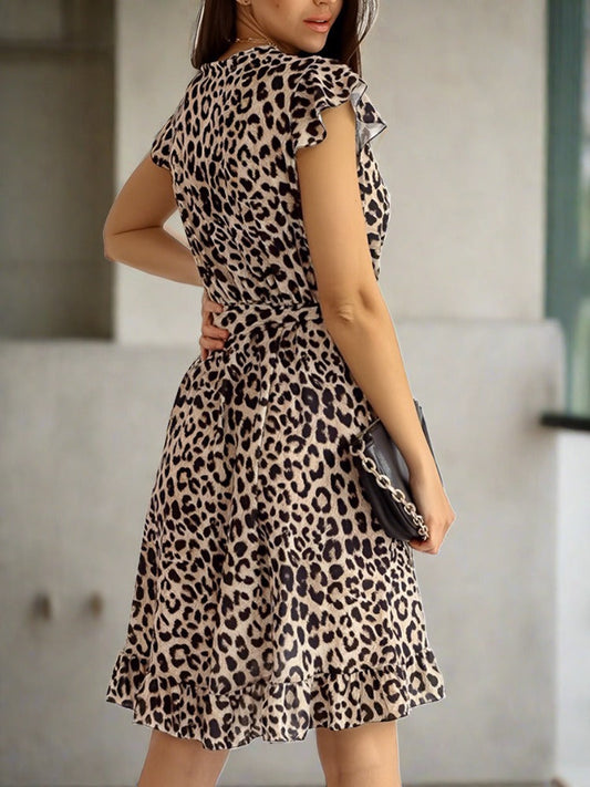 Alberte - Midi Kleid mit Leopardenmuster