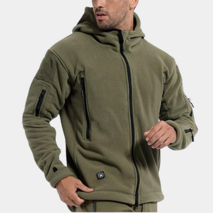 Warme Fleecejacke mit Kapuze