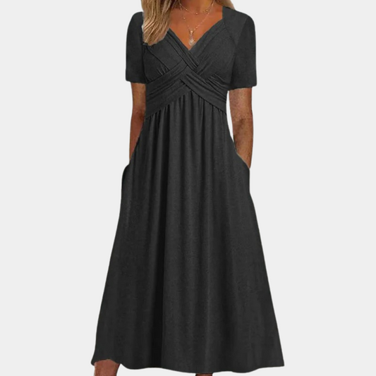 Elegantes Damen-Sommerkleid mit V-Ausschnitt