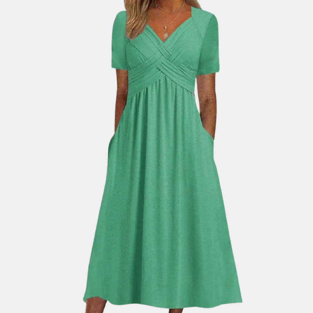 Elegantes Damen-Sommerkleid mit V-Ausschnitt