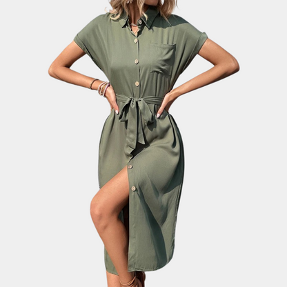 Stylisches Damen Shirtkleid mit Schlitz