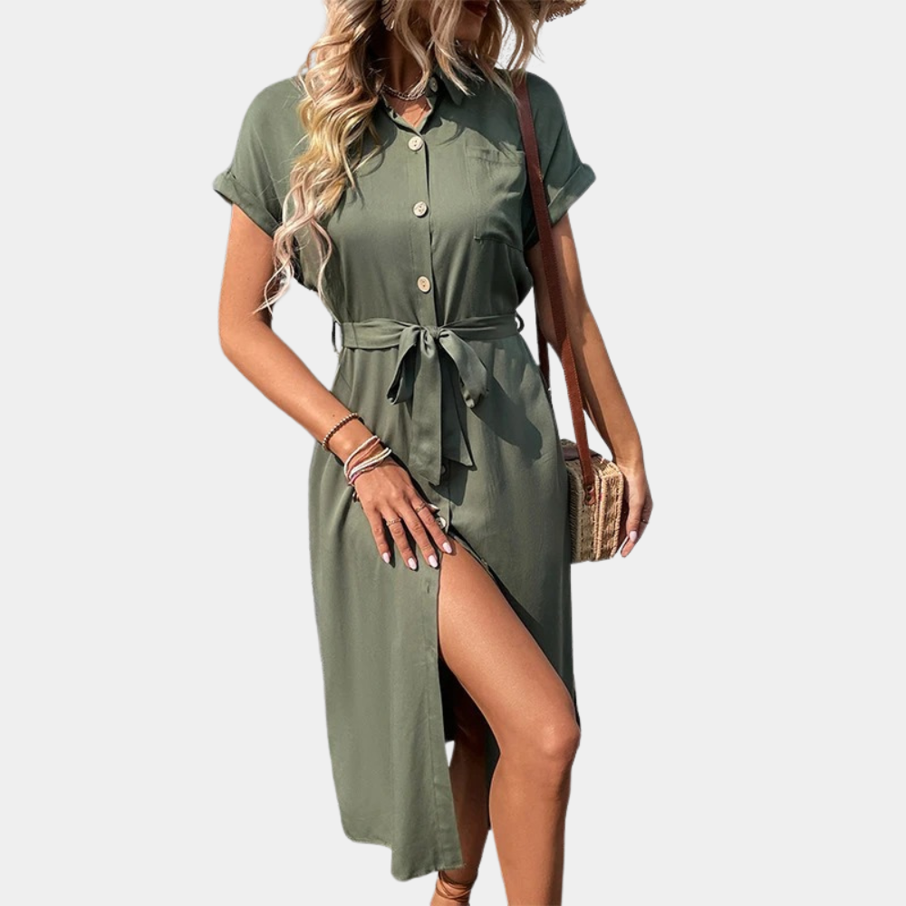 Stylisches Damen Shirtkleid mit Schlitz