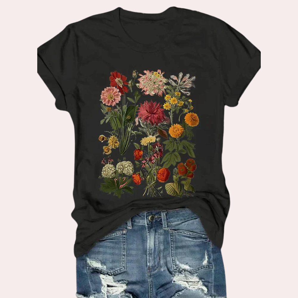 Lässiges Damen-T-Shirt mit Blumendruck