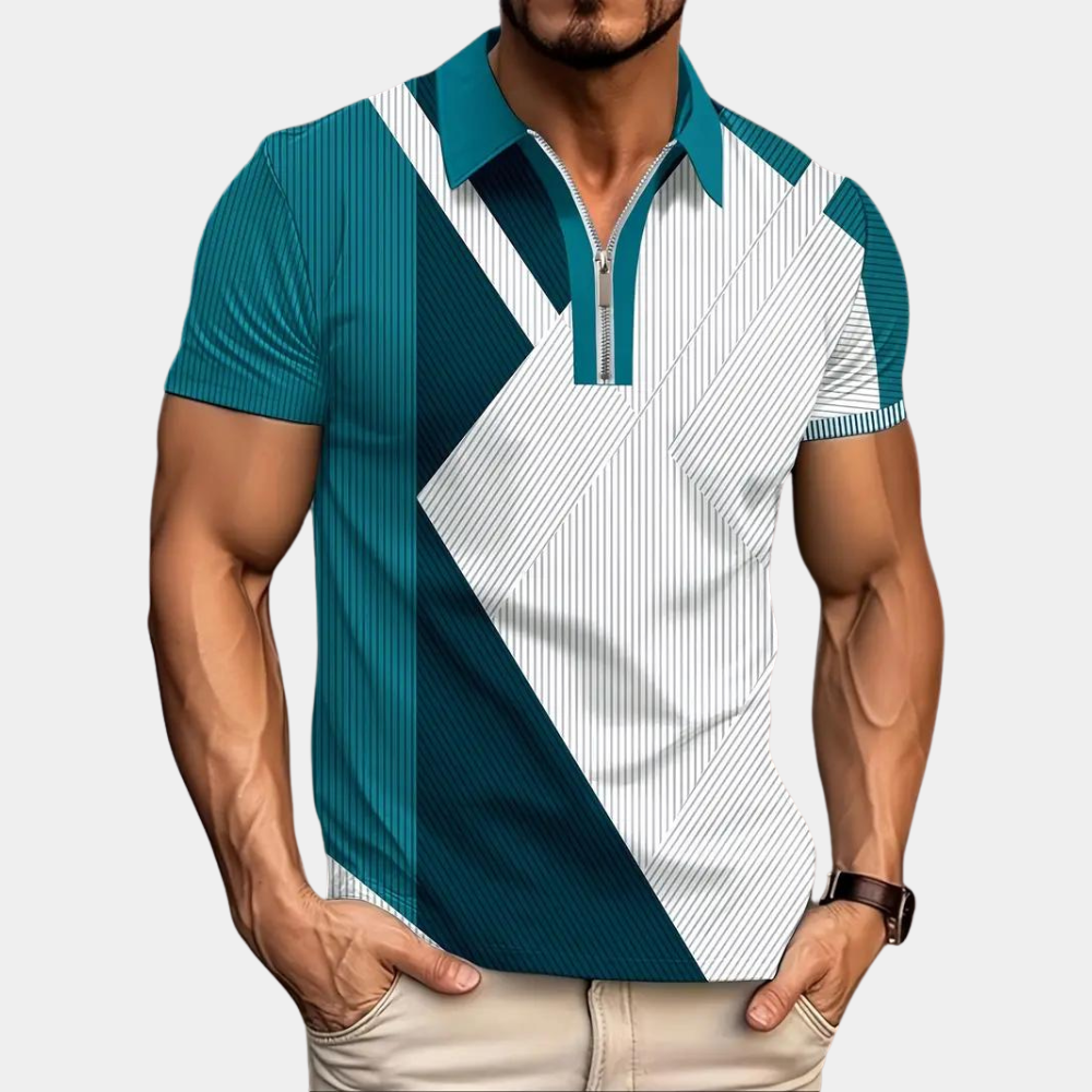 Stylisches Farbblock-Poloshirt für Herren