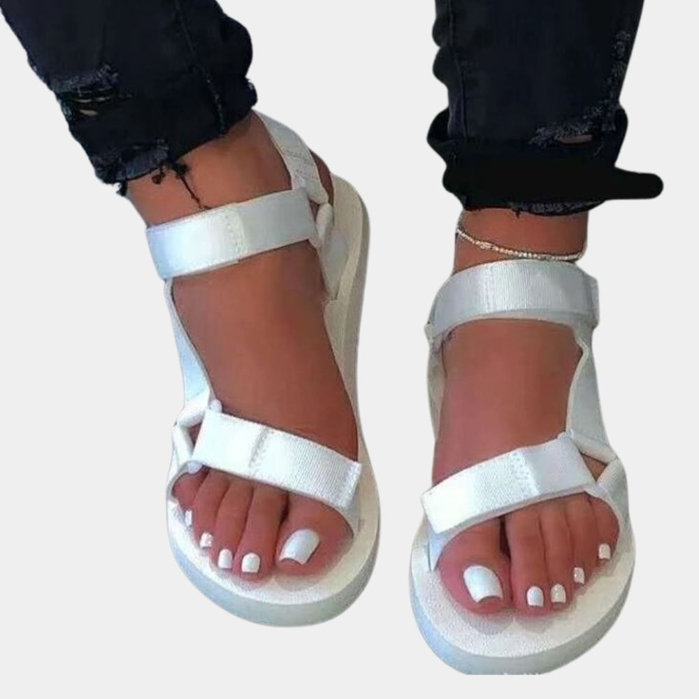 Damen-Sandalen mit farbigem Block