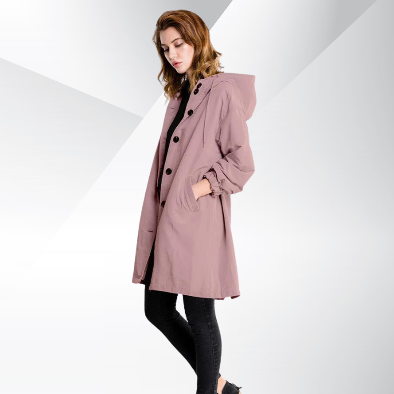 Chloe Damen Trenchcoat | Damenmantel mit Kapuze