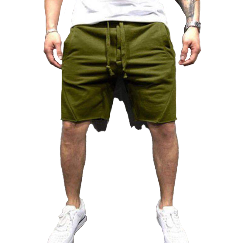 Einfarbige Atmungsaktive Sommer-Sportshorts