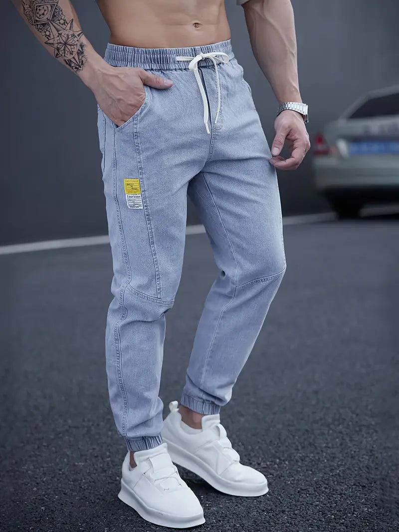 Elijah – lässige tapered-jeans mit taillenkordelzug - LOVEZOE