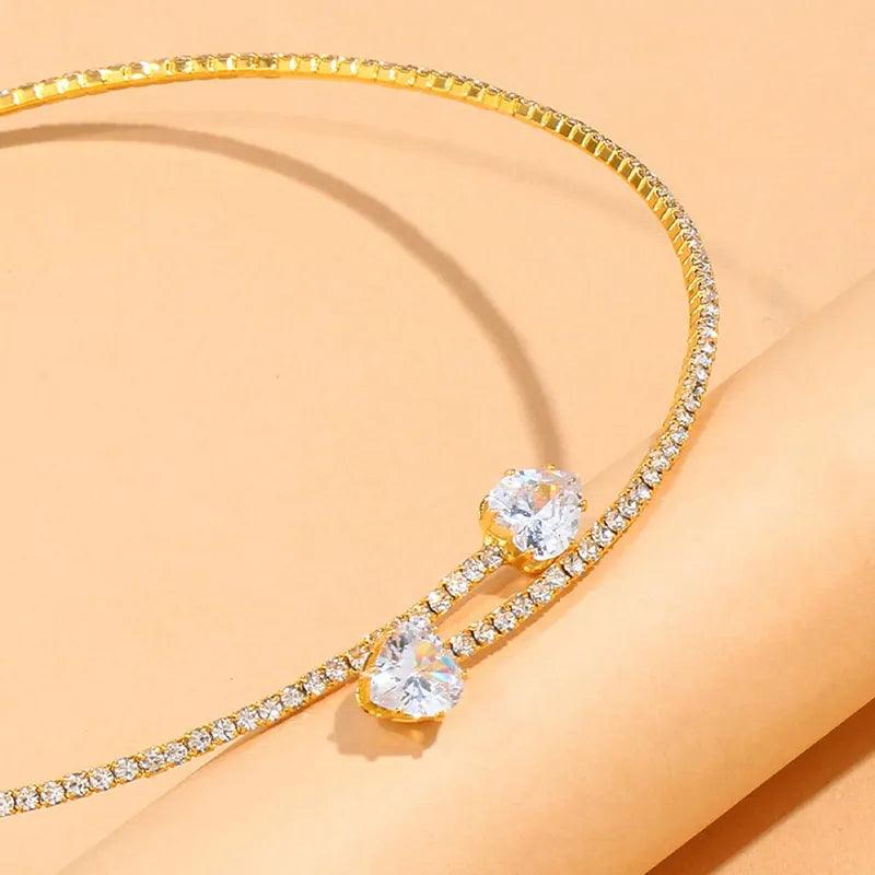 Hannelore | Strass Herz Halsband Choker - LOVEZOE