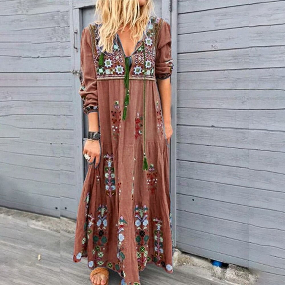 Jennifer – Langes Boho-Kleid für Damen