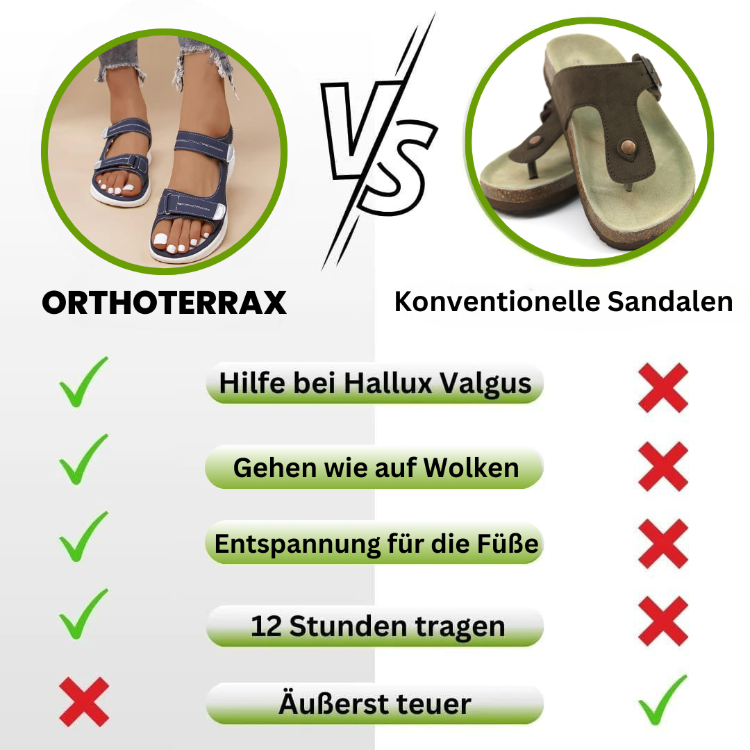 OrthoTerrax - ergonomische Schmerzlinderungs-Sandalen für maximalen Tragekomfort