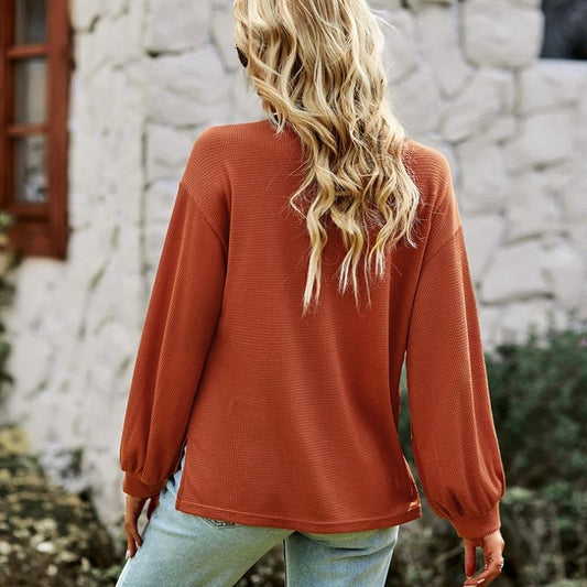 Einfach strukturierte Basic Tops Pullover Damenblusen