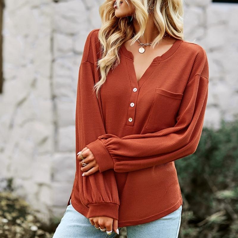 Einfach strukturierte Basic Tops Pullover Damenblusen