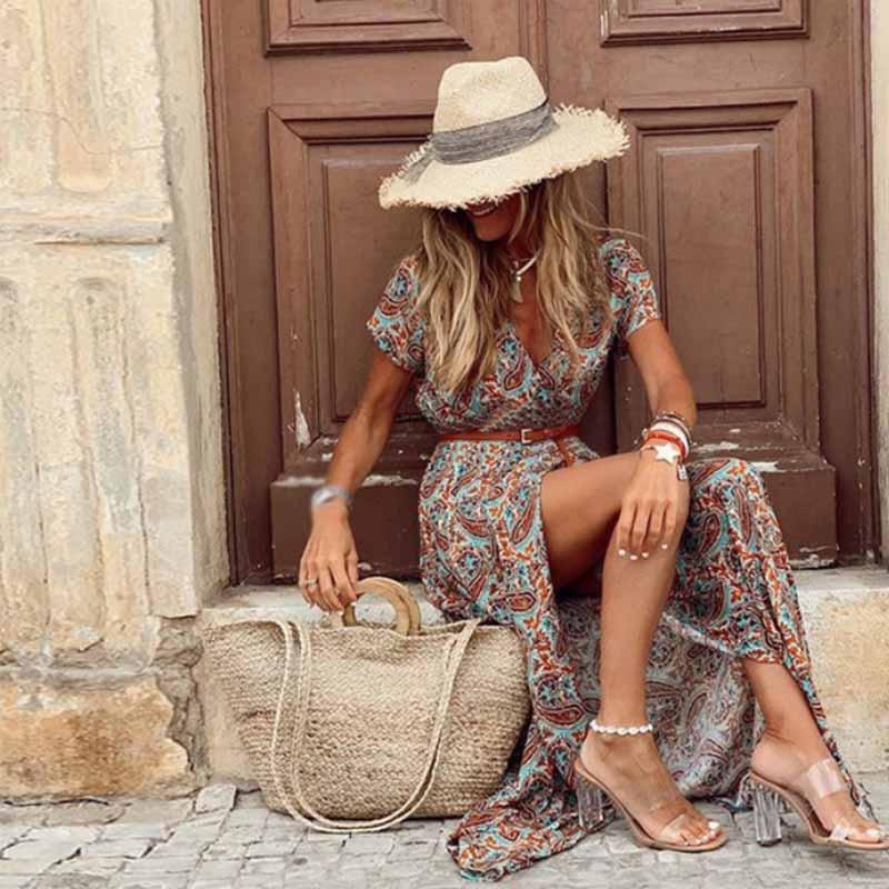 BONIA - Langes Maxi Kleid im Boho-Stil - LOVEZOE