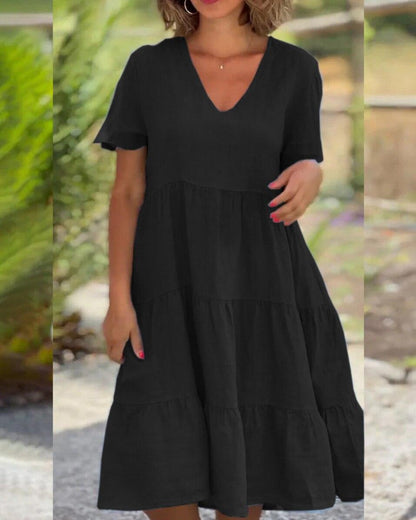 Izabel - Schmeichelhaftes Kleid aus Baumwollmischung - LOVEZOE