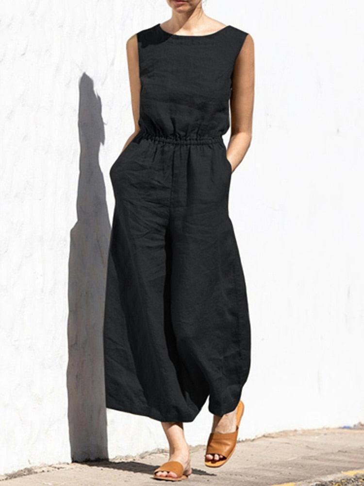 Darla - Jumpsuit aus Baumwolle und Leinen - LOVEZOE