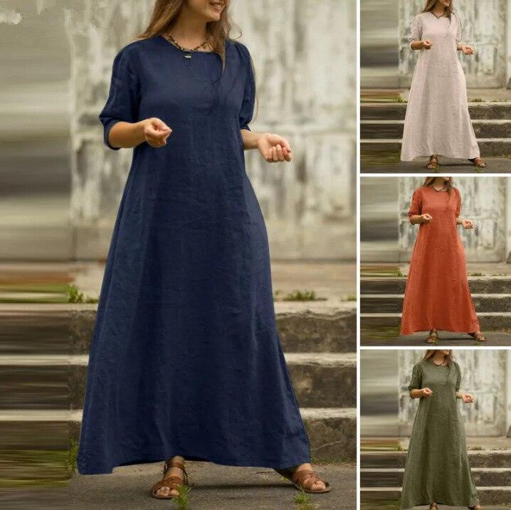 Andrea - Lässiges Kleid aus Baumwollmischung - LOVEZOE